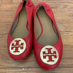 Tory Burch Reva Flats Red/Gold